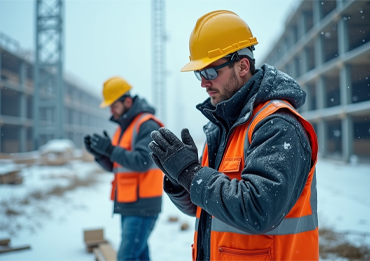 Layered winter PPE and wind protection play a critical role in preventing cold stress and maintaining productivity on winter jobsites.